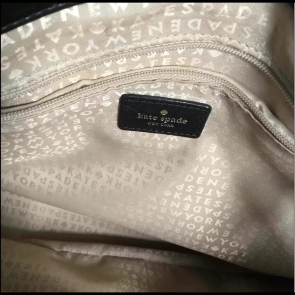 KateSpade NewYork Black/Creme StripedLeather Purse - Picture 10 of 14